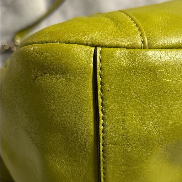COACH F 23937 Pistachio Green Leather Shoulder Bag With Crossbody Strap - Picture 12 of 12